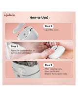 2-in-1 Electric Nail Clippers Nail File with Light (1 Pc)